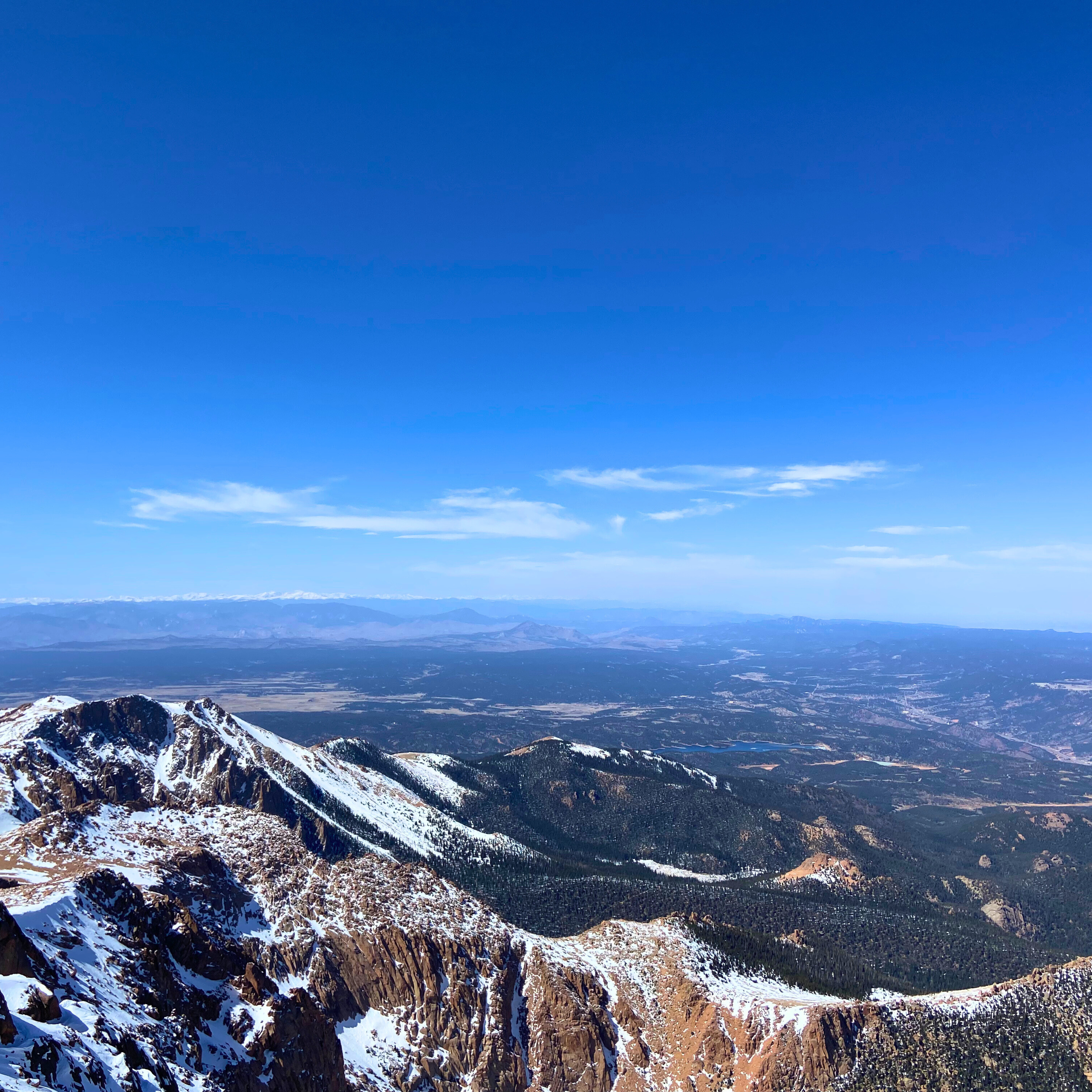 Hiking Near Colorado Springs - view from the top of Pikes Peak