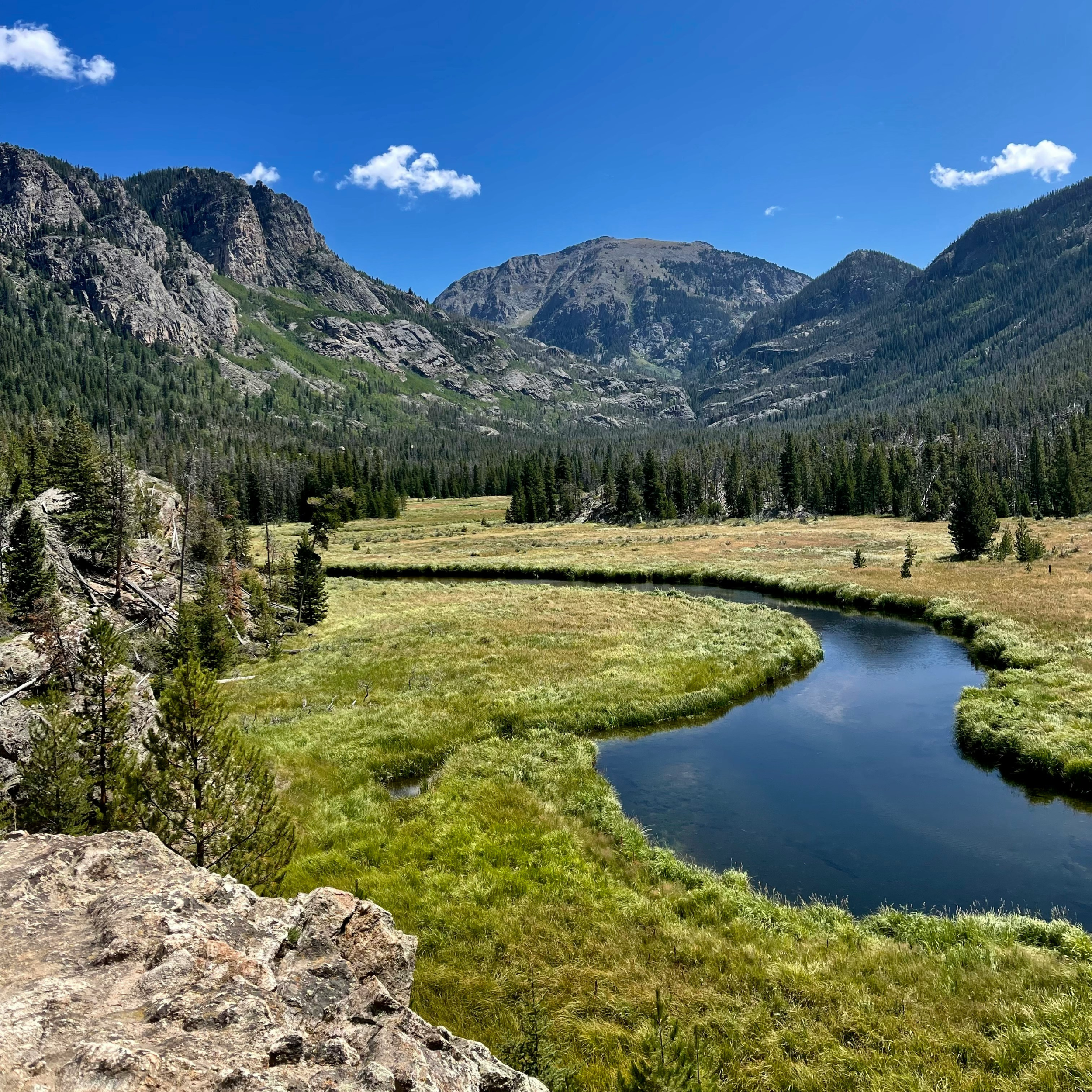 View from a hiking trail near Grand Lake - one of the best weekend trips from Denver.