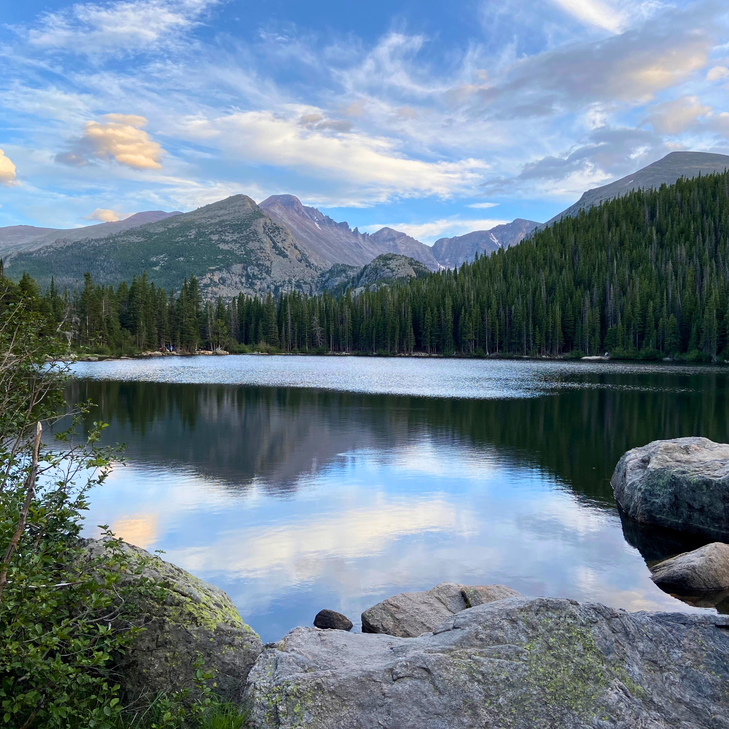 Lake view from Rocky Mountain National Park near Estes Park - one of the best weekend getaways in the United States