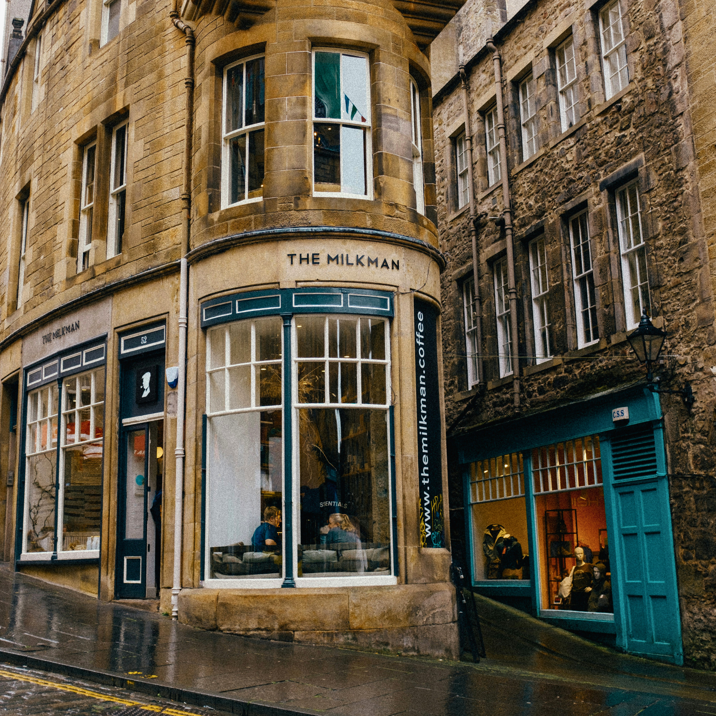 An outside view of The Milkman - one of the best places to eat in Edinburgh for pastries and coffee.